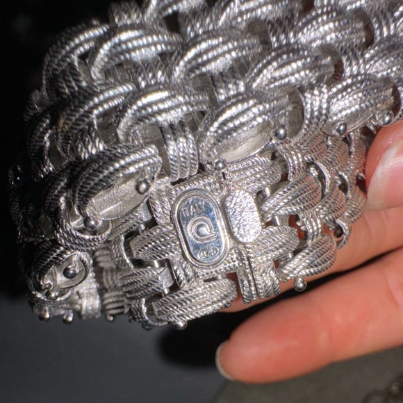 Vintage woven Italian sterling silver bracelet - Picture 4 of 9